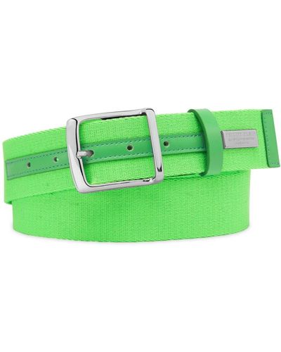 Philipp Plein Leather-trim Buckle Belt - Green