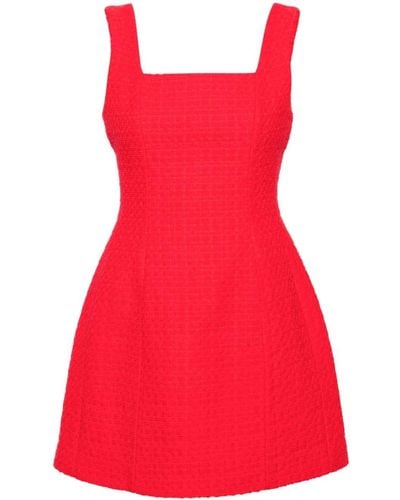 Maje Square-neck Tweed Minidress - Red