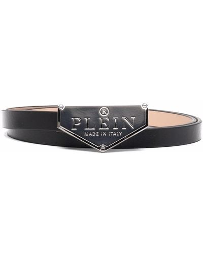 Philipp Plein Iconic Plein Leather Belt - Black
