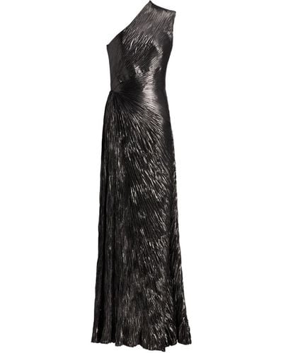 Ralph Lauren Collection Robe froncée Hadlea à finition mousseline - Noir