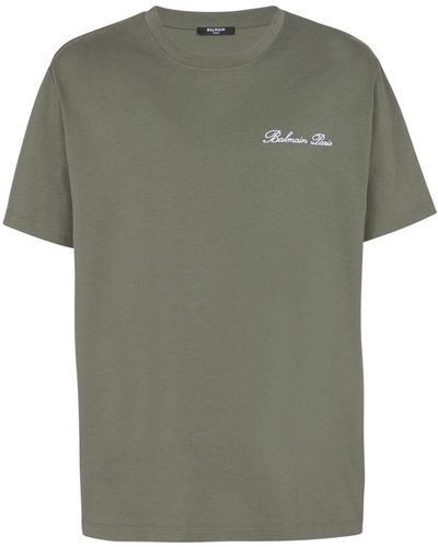 Balmain Signature T-Shirt - Grün