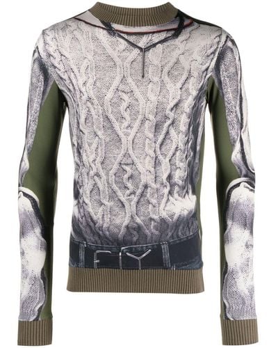 Y. Project X Jean Paul Gaultier Trompe L'oeil Sweatshirt - Grey