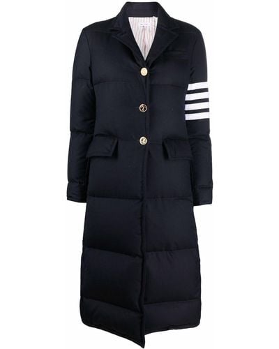 Thom Browne Navy 4-bar Stripe Padded Coat - Women's - Feather Down/wool - Blue