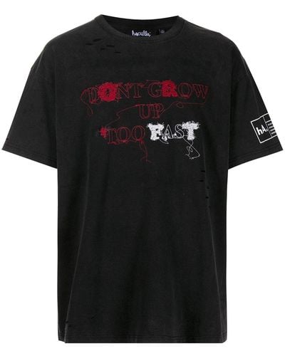 Haculla T-shirt Van Stretch Katoen - Zwart