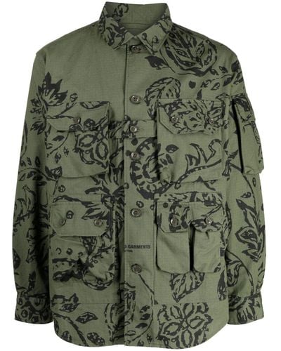 Engineered Garments Explorer Floral-print Jacket - Green