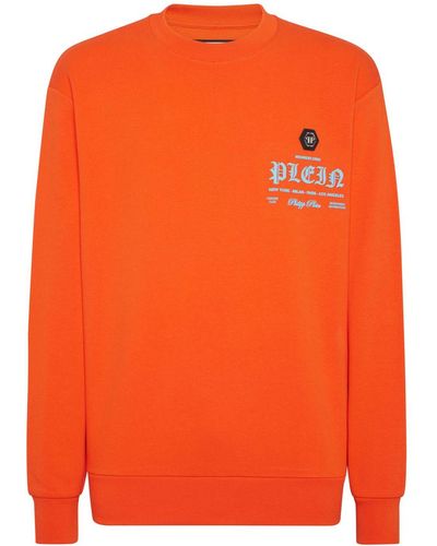 Philipp Plein Sweatshirt mit Gotik-Print - Orange