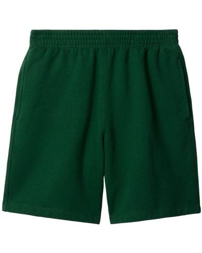 Burberry Short de sport en coton à patch logo - Vert