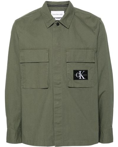 Calvin Klein Logo-patch Ripstop Shirt - Green