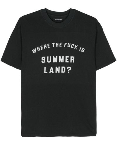 NAHMIAS T-shirt à slogan imprimé - Noir