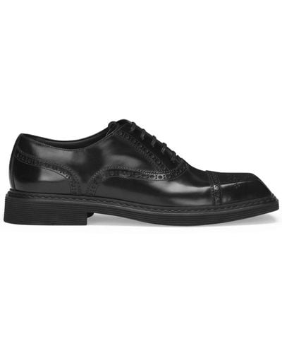 Dolce & Gabbana Zapatos derby con puntera cuadrada - Negro