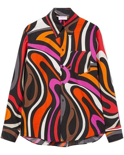 Emilio Pucci T-shirt Met Abstracte Print - Rood