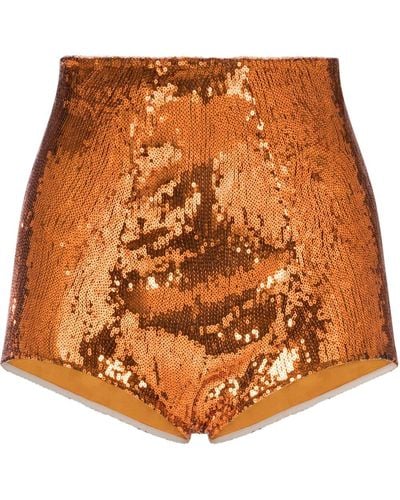 Dolce & Gabbana Orange Sequin Shorts