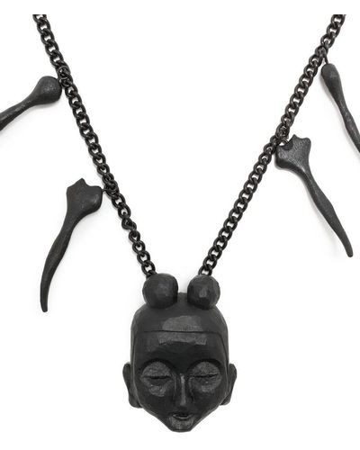 Yohji Yamamoto Collier à pendentif Bodhisativa - Métallisé