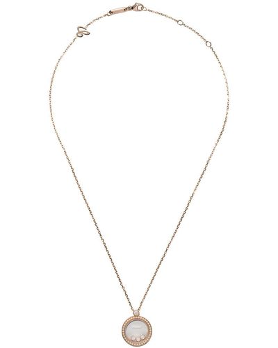 Chopard 18kt Rose Gold Happy Diamonds Icons Pendant Necklace - Pink