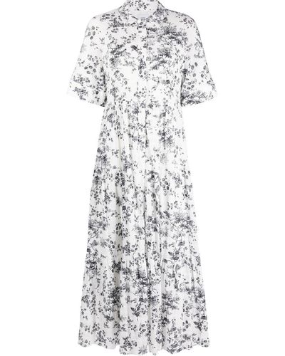 Erdem フローラル シャツドレス - ホワイト