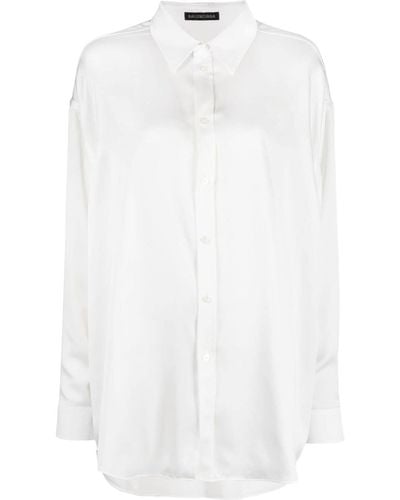 Balenciaga Button-up Longline Blouse - White