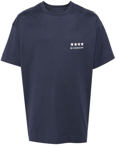 Givenchy Katoenen T-shirt Met 4g Print - Blauw