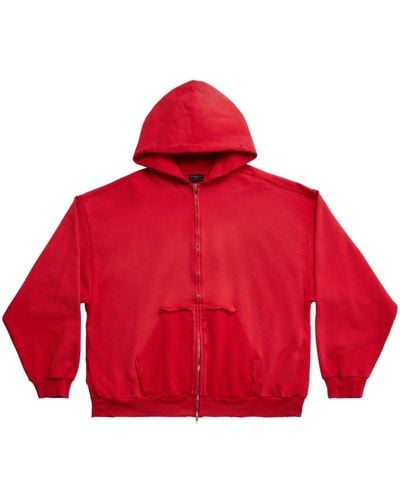 Balenciaga Sudadera con capucha y logo estampado - Rojo