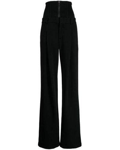 Monse High-waisted Flared Cotton Trousers - Black