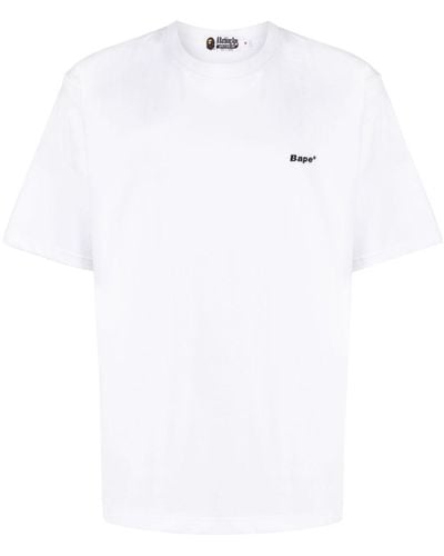 A Bathing Ape T-Shirt mit Logo-Patch - Weiß