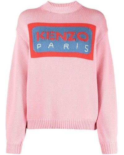 KENZO Paris Intarsia Logo Sweater - Pink