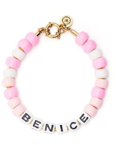 Sporty & Rich Be Nice Bead Bracelet - Pink