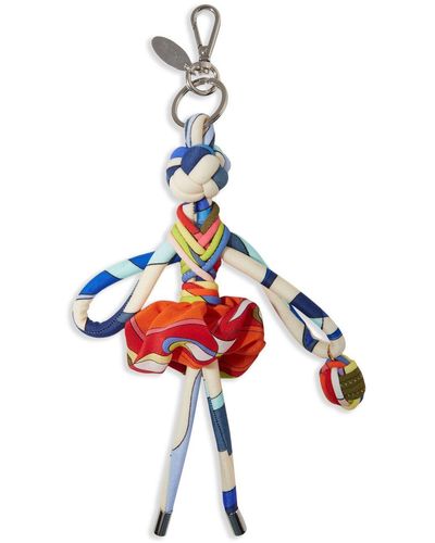 Emilio Pucci Abstract-print Knotted Key Chain - Red