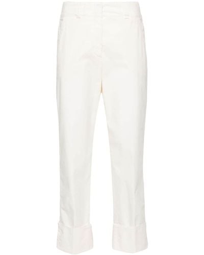 Peserico High-waist Cropped Trousers - White