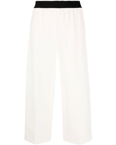 Stella McCartney Pantalones anchos estilo capri - Blanco