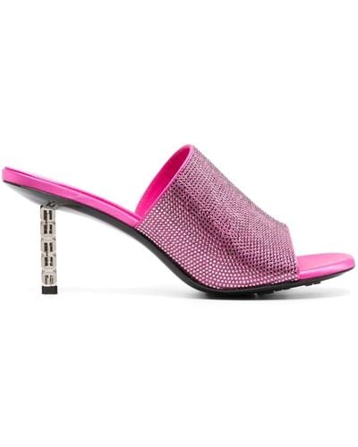 Givenchy Mules G Cube à bout ouvert 70 mm - Rose