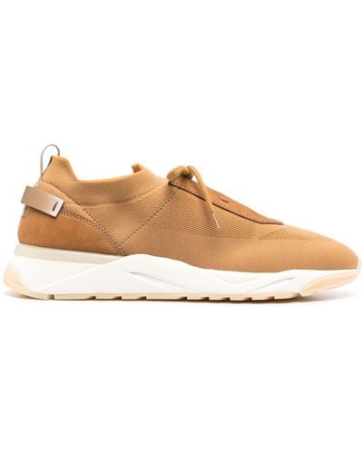 Santoni Drowse Panelled Trainers - Brown