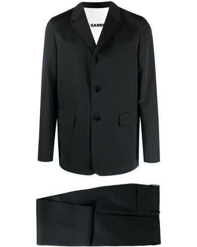 Jil Sander Costume à veste à simple boutonnage - Noir