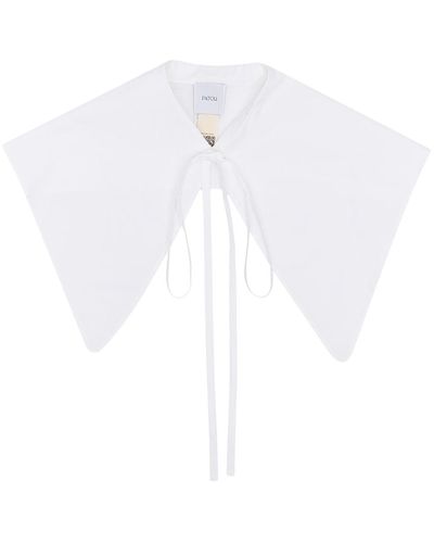 Patou Embroidered Organic-cotton Collar - White