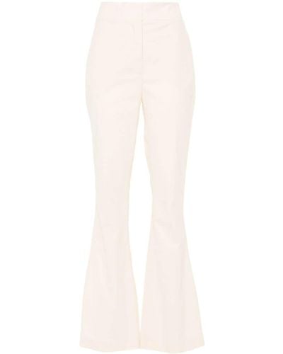 Genny Crinkled-finish Flared Trousers - White