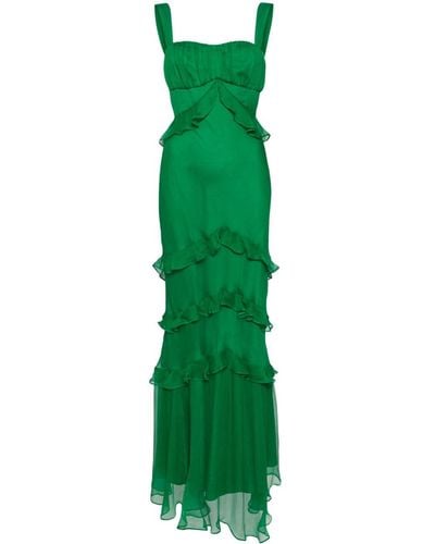 Saloni Chandra Silk Maxi Dress - Green