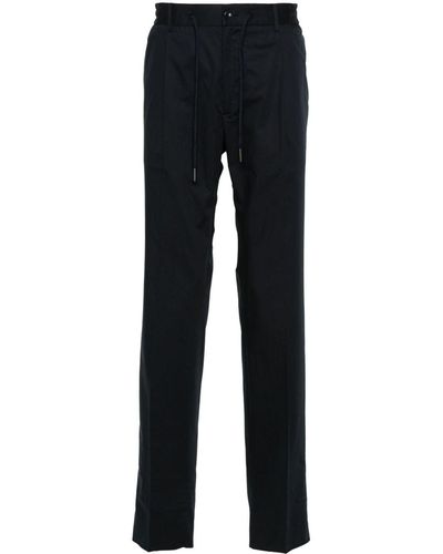 Tagliatore Pleated Tapered Trousers - Blue