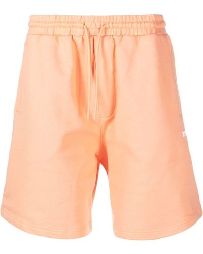 MSGM Pantalones cortos de deporte con logo - Naranja