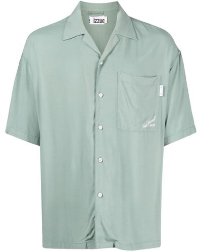 Izzue Camisa con logo bordado y manga corta - Verde