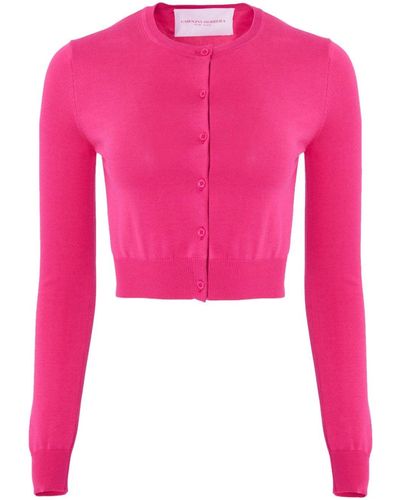 Carolina Herrera Cropped Cotton Cardigan - Pink