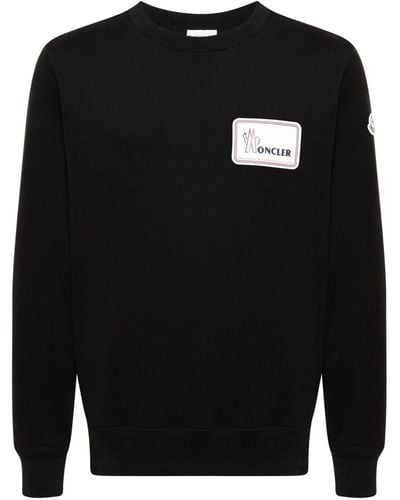 Moncler Logo-appliqué Cotton Sweatshirt - Black