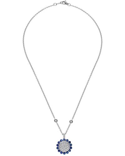 Leo Pizzo 18kt White Gold Diamond Sapphire Aurora Necklace