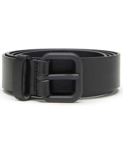 DIESEL B-inlay Leather Belt - Black