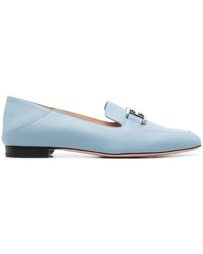Bally Ellah Leather Loafers - Blue