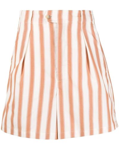 Closed Striped High-waisted Shorts - Multicolour