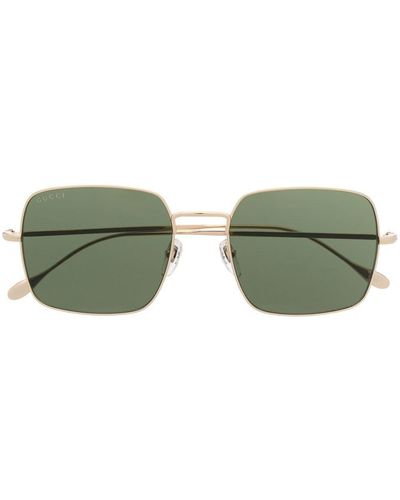 Gucci Sonnenbrille mit eckigem Gestell - Grün