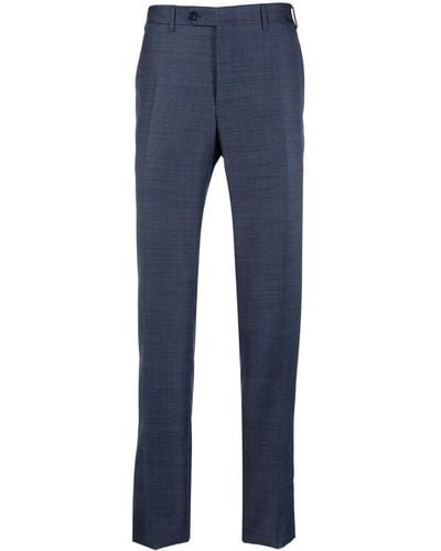 Canali Mid-rise Straight-leg Trousers - Blue