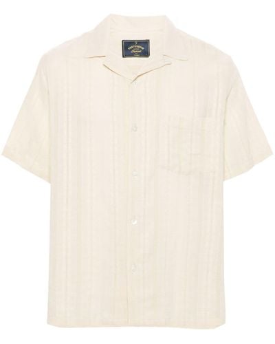 Portuguese Flannel Patterned-jacquard Cotton Shirt - White