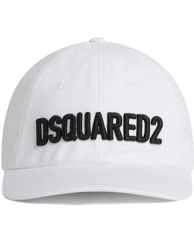 DSquared² Logo-embroidered Cotton Baseball Cap - White