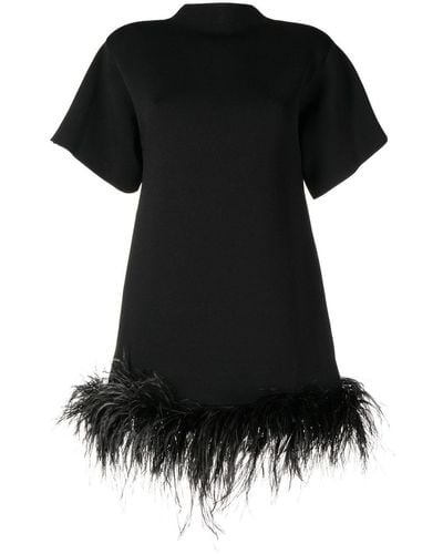 Rachel Gilbert Rita Feather-trim Mini Dress - Black