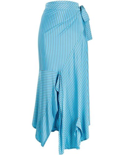 MM6 by Maison Martin Margiela Striped Mid-length Skirt - Blue